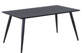 (116/R3) RRP £350. Illona Dining Table. Clean Modern Living Style. Black Wood Finish. Seats 6 Peo...