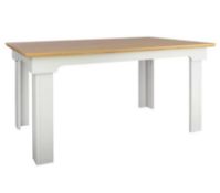 (121/P1) RRP £190. Diva Dining Table Ivory. Detailed Frame And Strong Lines. Seats 6 People. Styl...