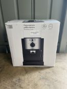 John Lewis Pump Espresso Coffee Machine Stainless Steel. RRP £70 - Grade U