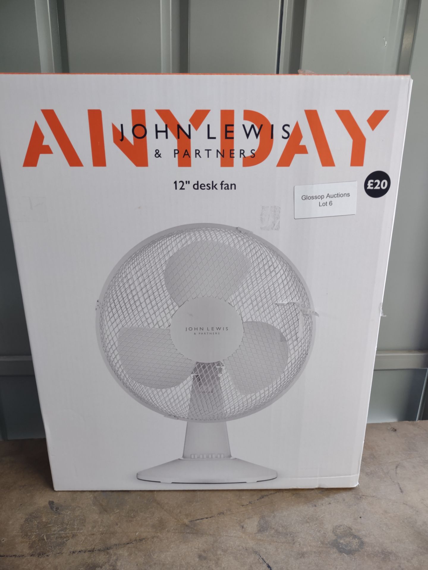 John Lewis Anyday 12 Inch Desk Fan. RRP £20 - Grade U