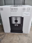 John Lewis Pump Espresso Coffee Machine Stainless Steel. RRP £70 - Grade U