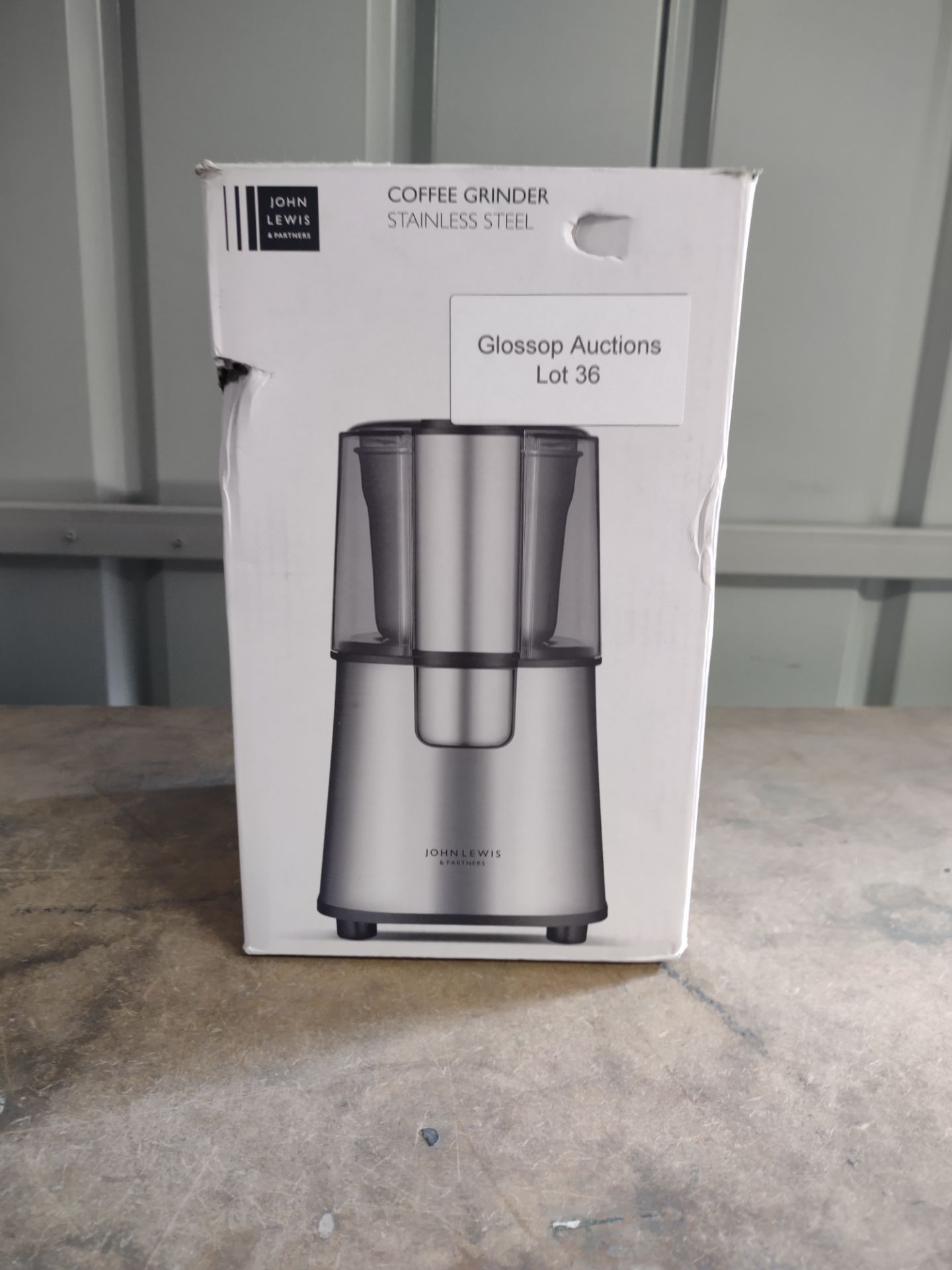 John Lewis Coffee Grinder Stainless Steel. RRP £25 - Grade U