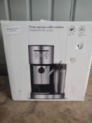 John Lewis Pump Espresso Coffee Machine With Integrated Milk System. RRP £100 - Grade U