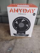 John Lewis Anyday 6 Inch USB Desk Fan. RRP £22 - Grade U