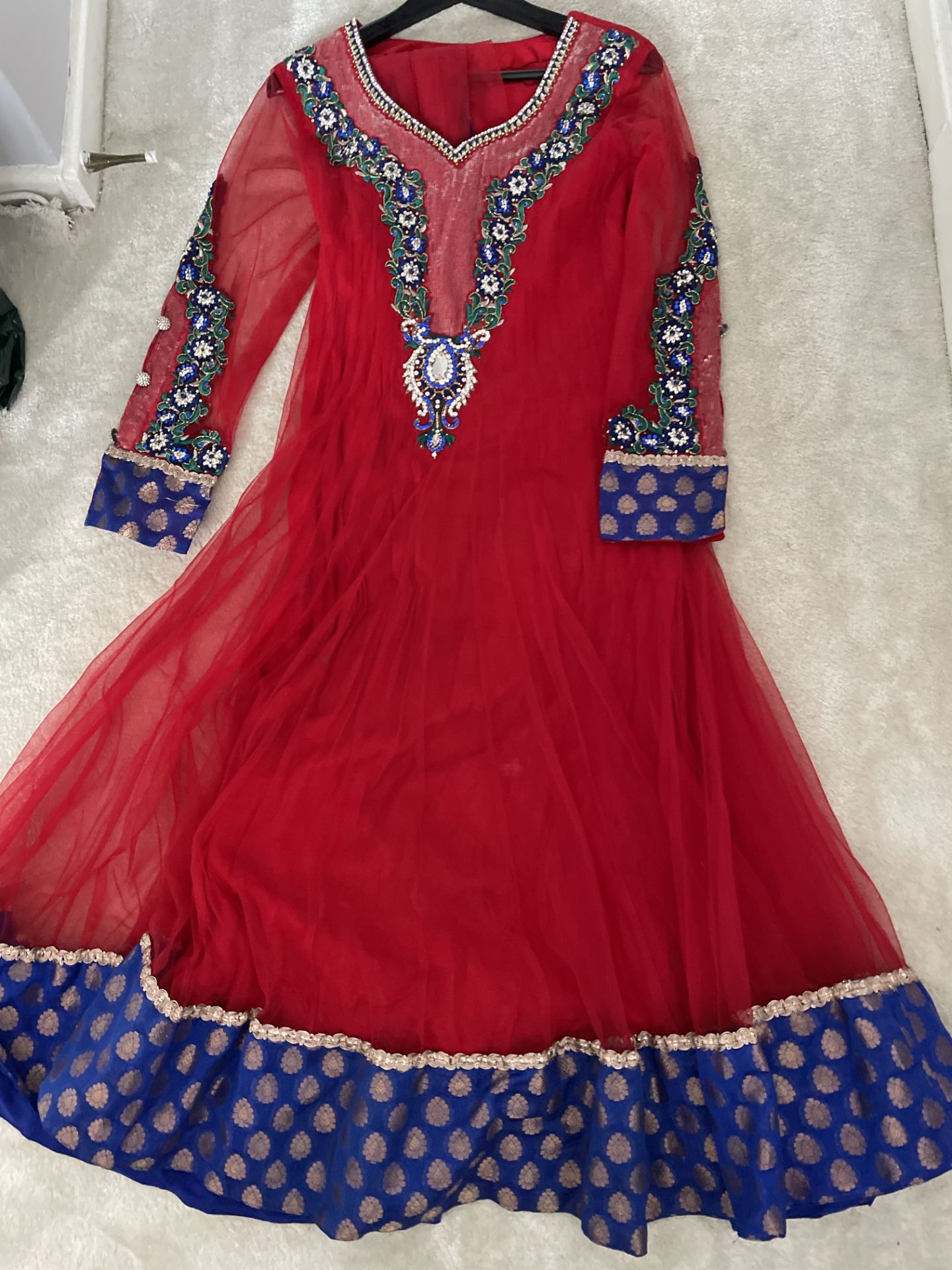 Red And Blue Designer Dress