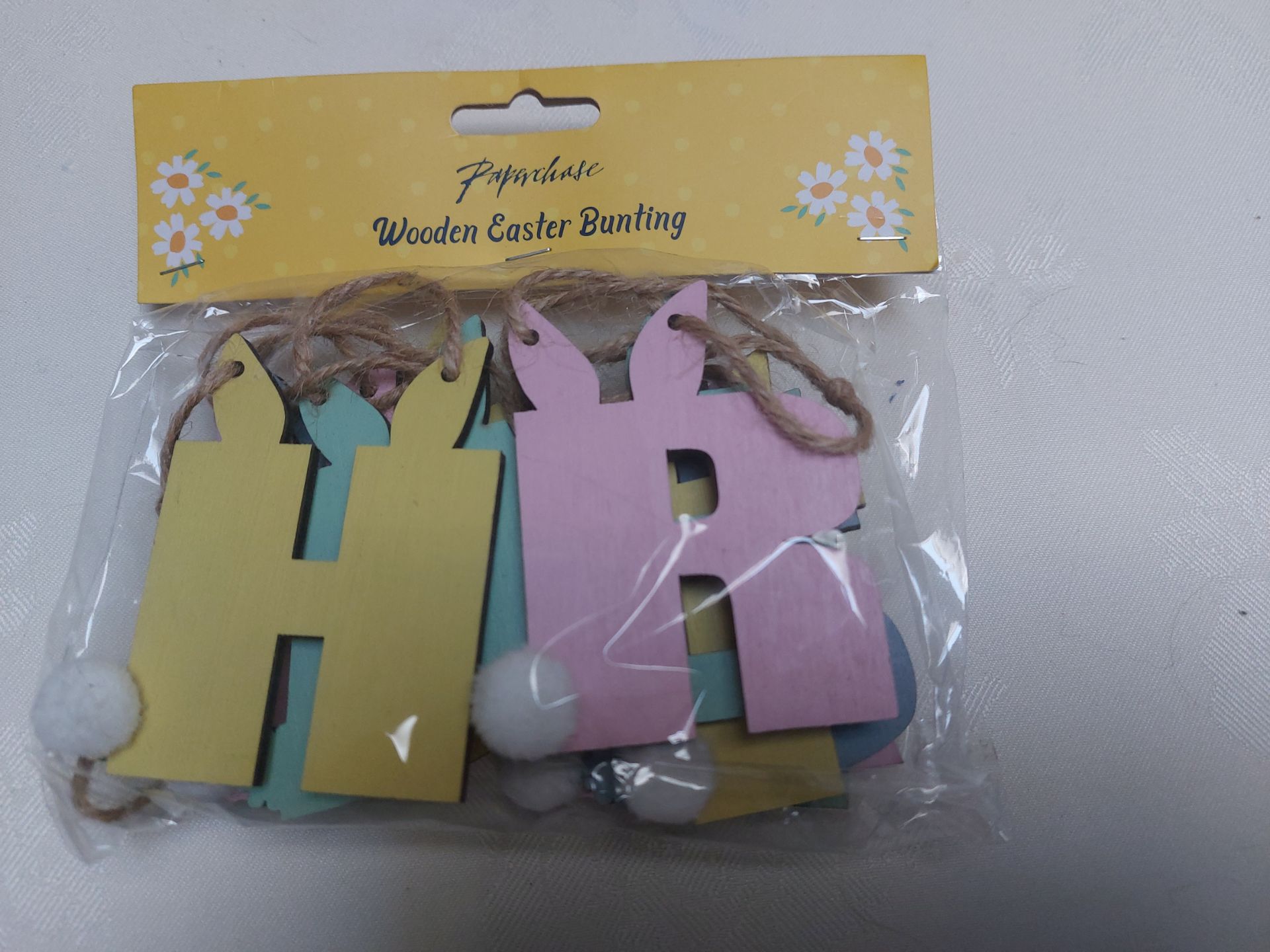 Easter Bunting - Wooden. £5 RRP each Pack. 10 Packs