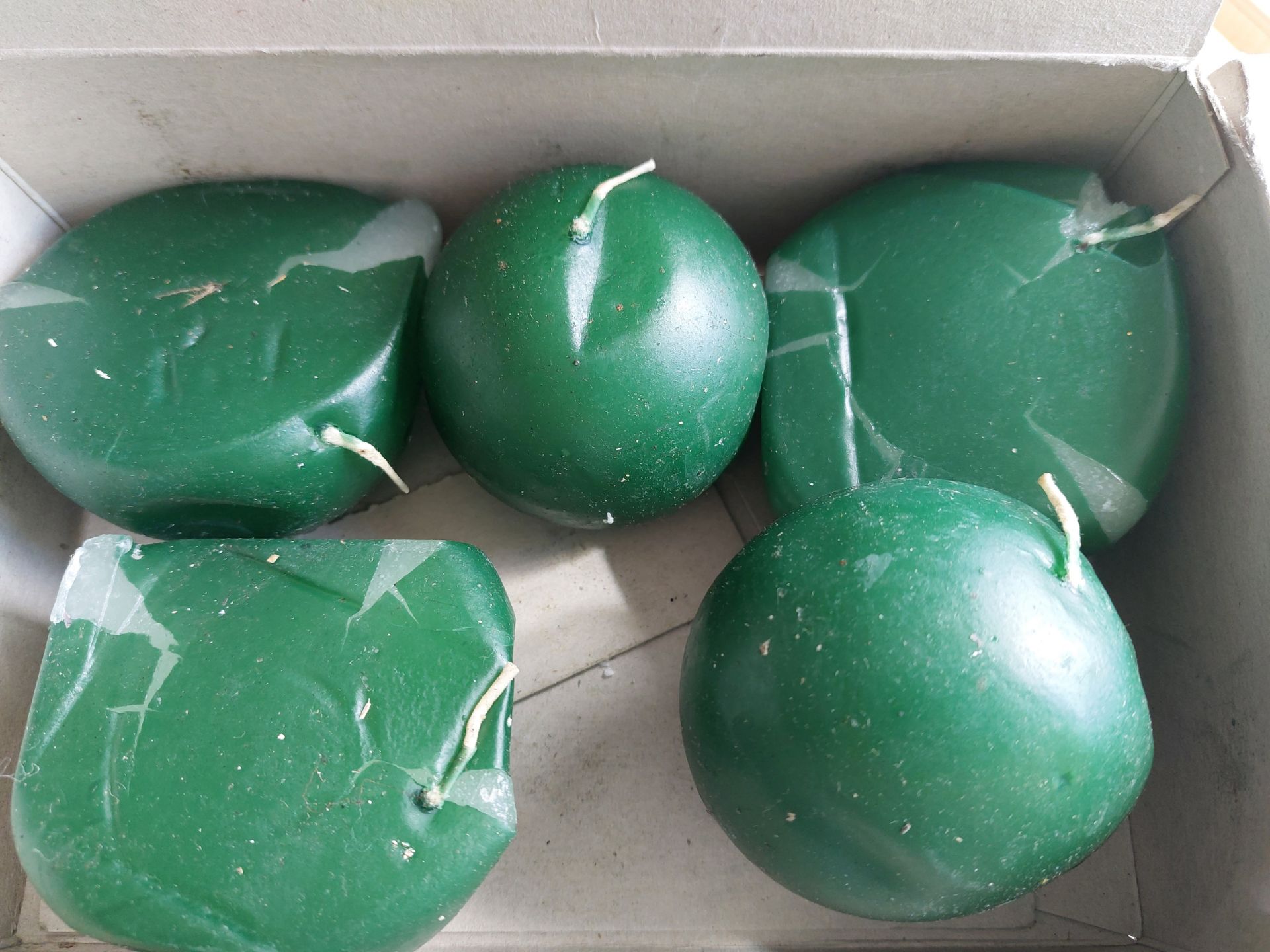 3 Boxes of Green Ball Candles - Slight Damage Due To Heat - Image 2 of 2