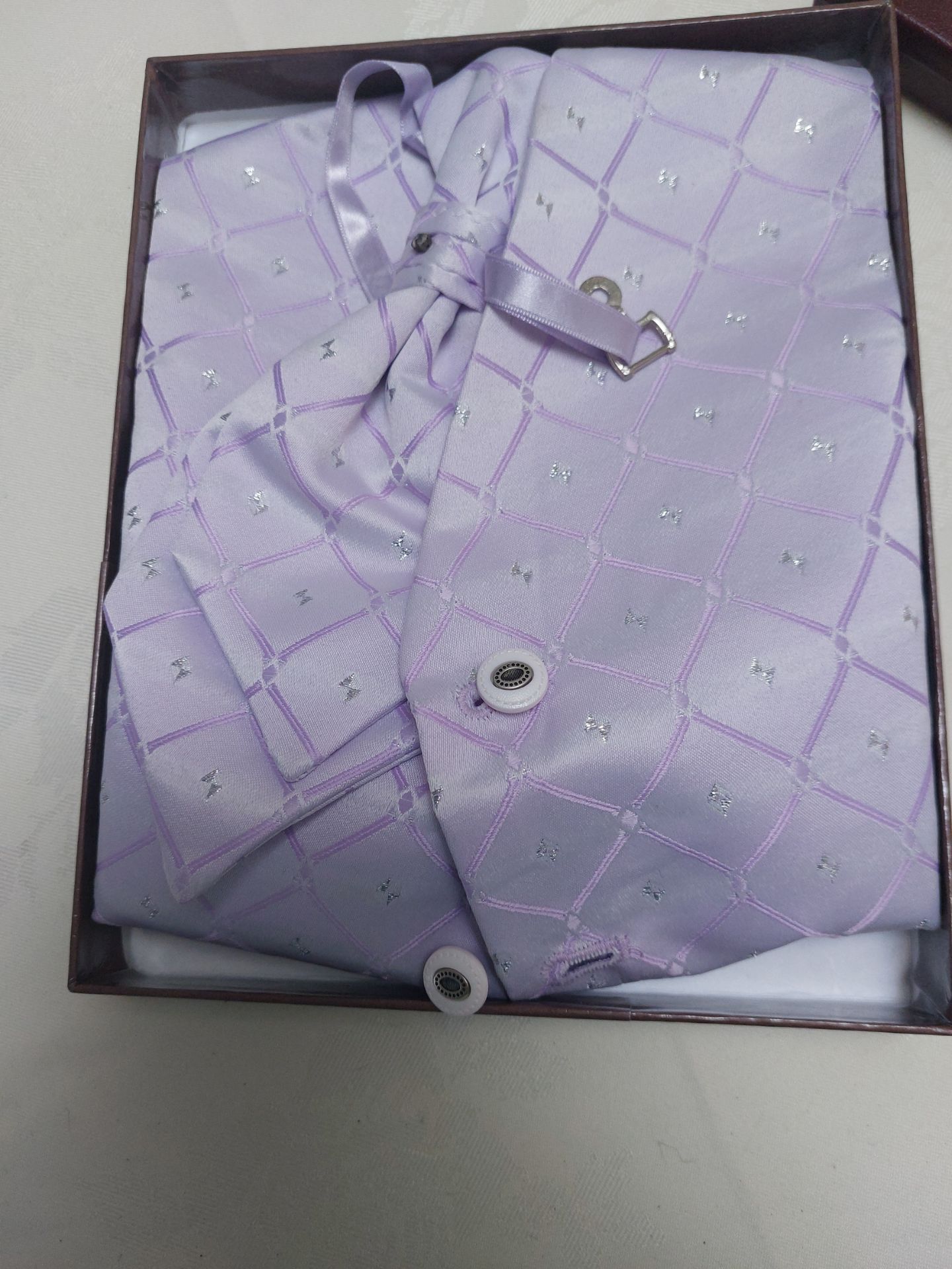 Lilac Waistcoat and Cravat, Age 2 - 4 - Image 3 of 4