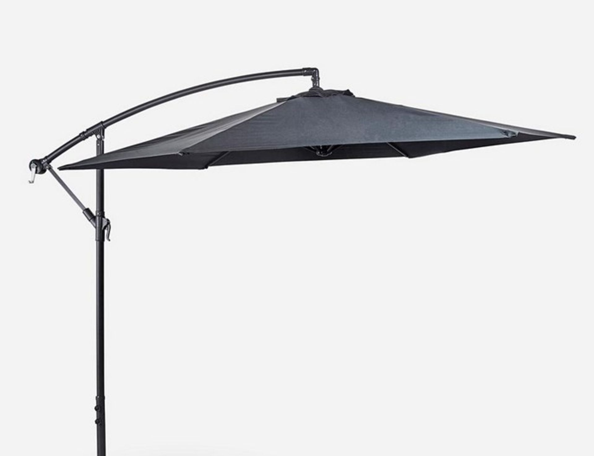 (34/P) RRP £109. 3m Elton Cantilever Overhanging Parasol Grey. Crank Mechanism Makes It Easy To O... - Image 4 of 9