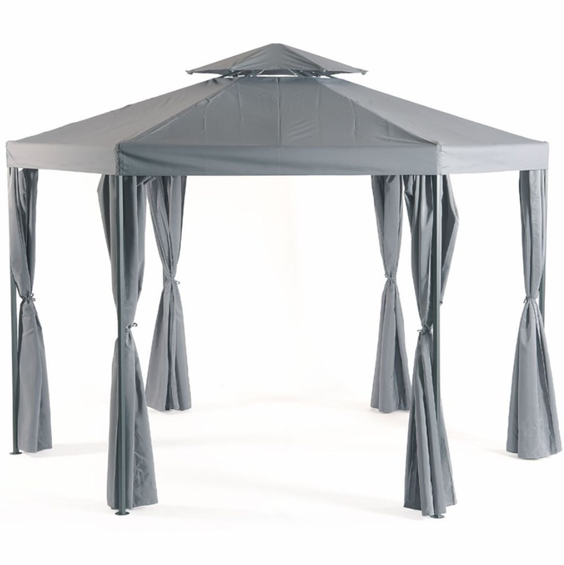 (14/P) RRP £239. 3.3m Hexagonal Gazebo Grey. Ideal For Providing Shade And Protection From The El... - Image 2 of 7