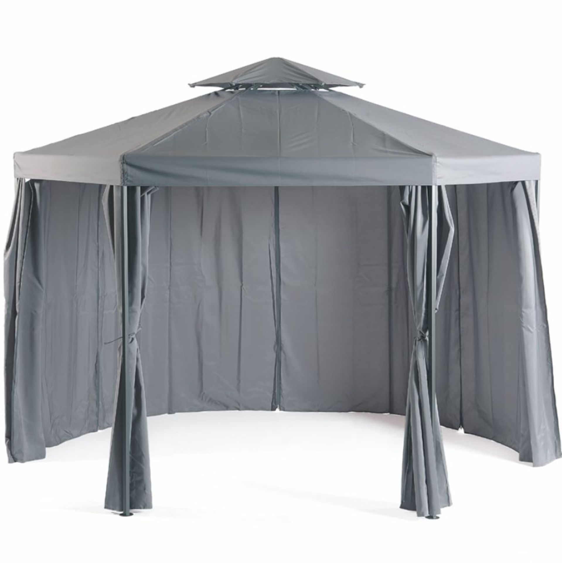(17/5E) RRP £239. 3.3m Hexagonal Gazebo Grey. Ideal For Providing Shade And Protection From The E... - Image 3 of 7