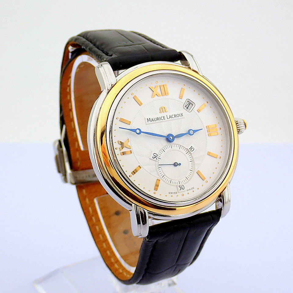 Title: Maurice Lacroix / Master Pieces MP7028 18K Gold Bezel - Gentlmen's Steel Wrist - Bild 2 aus 9