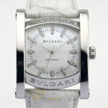 Title: Bvlgari / AA44S Diamond Mother of pearl dial - Gentlmen's Steel Wrist WatchDescription: Brand
