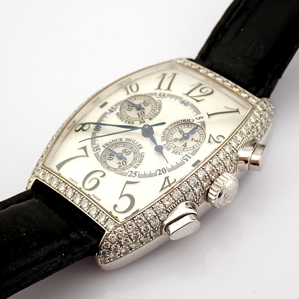 Title: Franck Muller / Curvex Chronograph 18K Gold Factory Set Diamond - Unisex White gold Wrist - Bild 2 aus 17