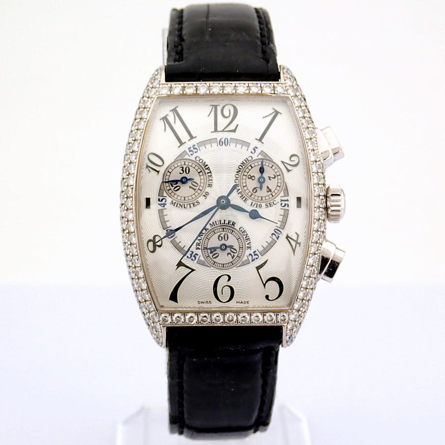 Title: Franck Muller / Curvex Chronograph 18K Gold Factory Set Diamond - Unisex White gold Wrist - Bild 9 aus 17