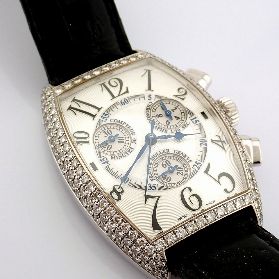 Title: Franck Muller / Curvex Chronograph 18K Gold Factory Set Diamond - Unisex White gold Wrist - Bild 5 aus 17