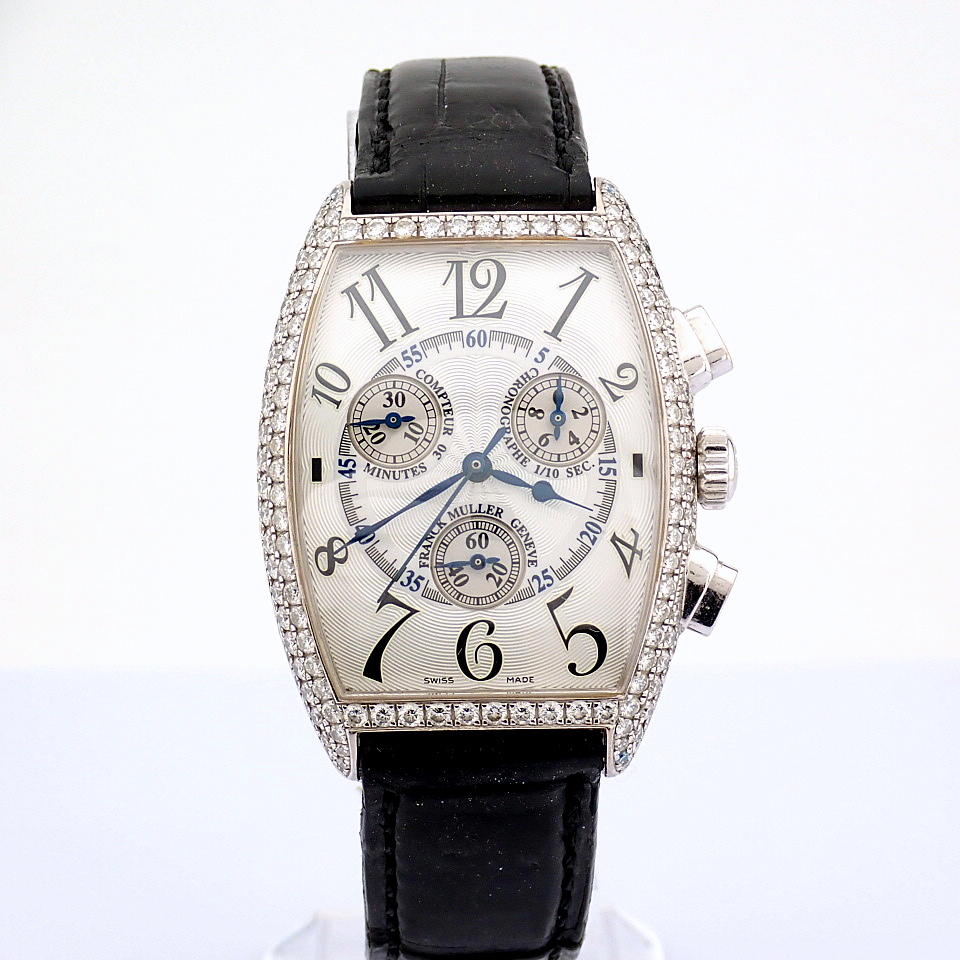 Title: Franck Muller / Curvex Chronograph 18K Gold Factory Set Diamond - Unisex White gold Wrist - Bild 8 aus 17