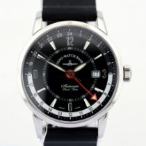 Title: Zeno-Watch Basel / Magellano GMT (Dual Time) - Gentlmen's Steel Wrist WatchDescription: Brand