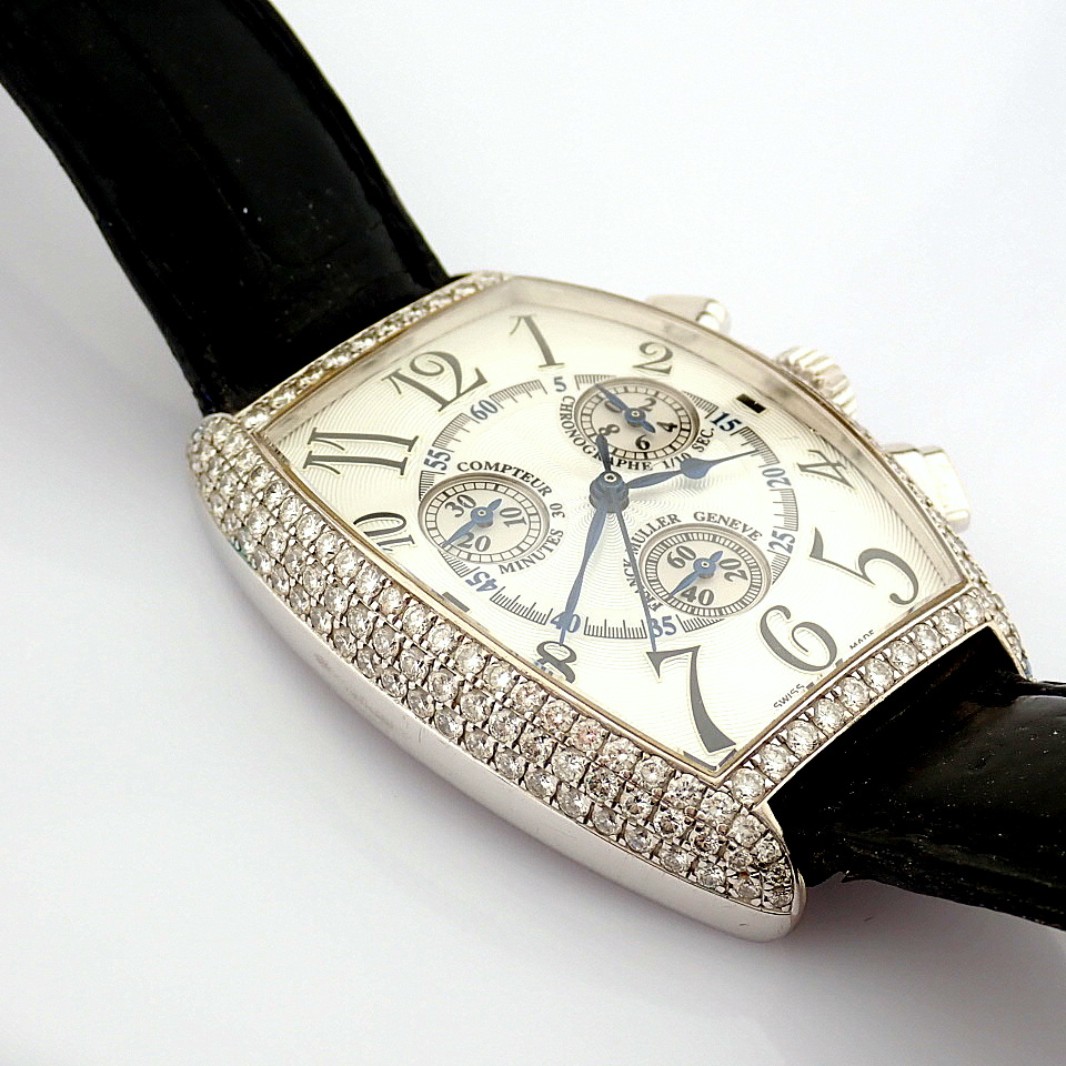 Title: Franck Muller / Curvex Chronograph 18K Gold Factory Set Diamond - Unisex White gold Wrist - Bild 4 aus 17