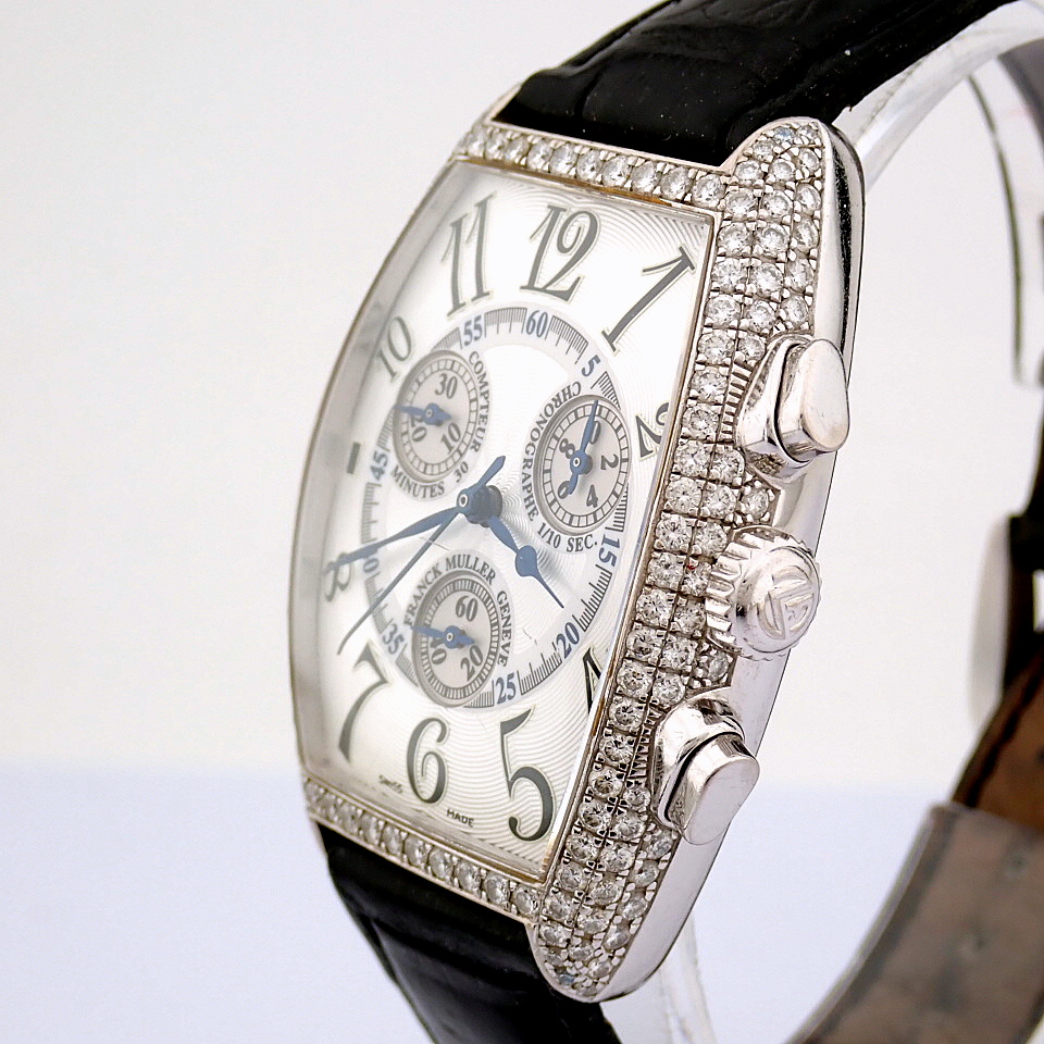 Title: Franck Muller / Curvex Chronograph 18K Gold Factory Set Diamond - Unisex White gold Wrist - Bild 14 aus 17