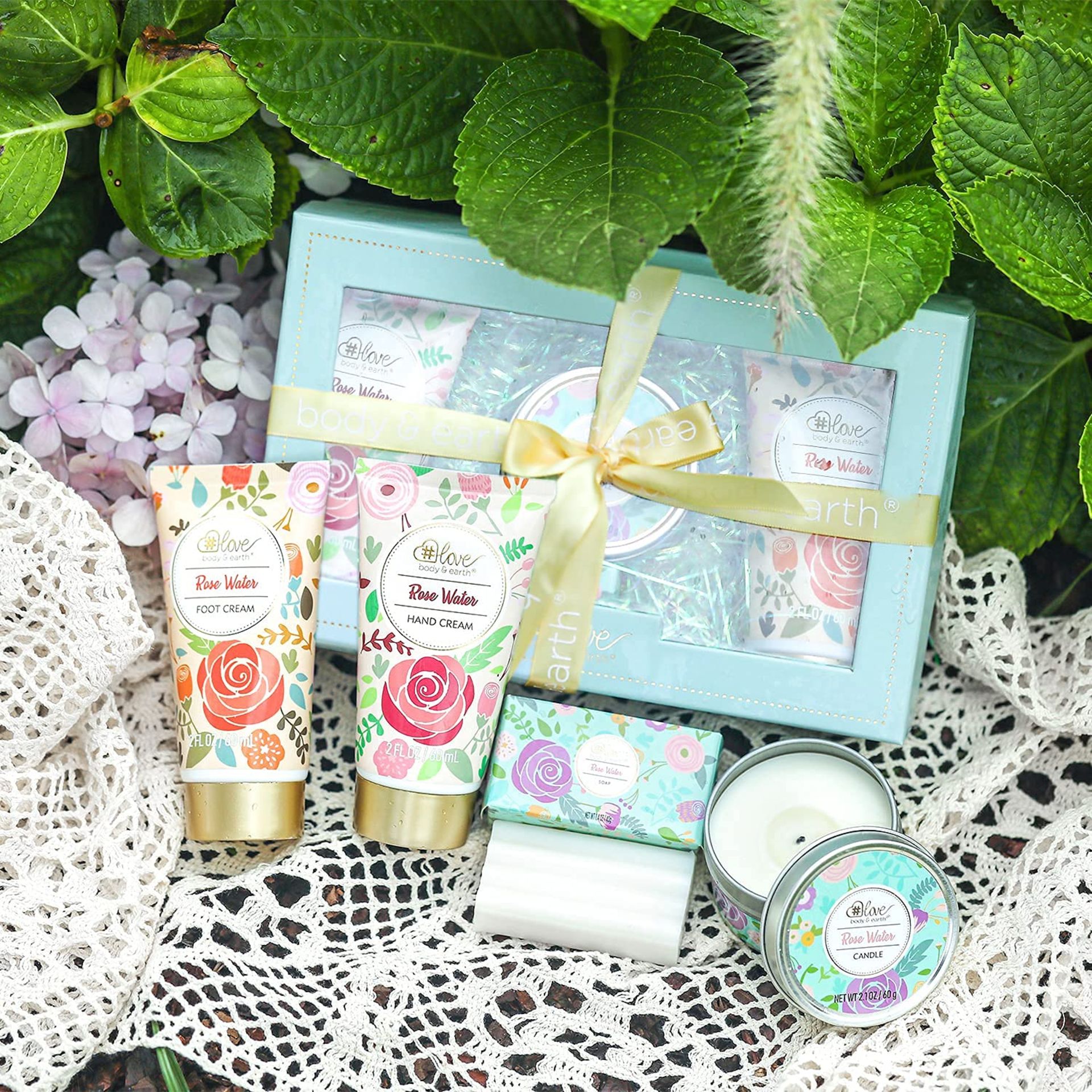 Lotion Gift Set, Gift Set for Women, Include Hand Cream, Foot Cream, Soap, Scented Candle - Image 2 of 6