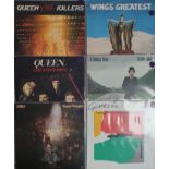 6 x Vinyl Records - Queen - Wings - Elton John - Abba. (refS)