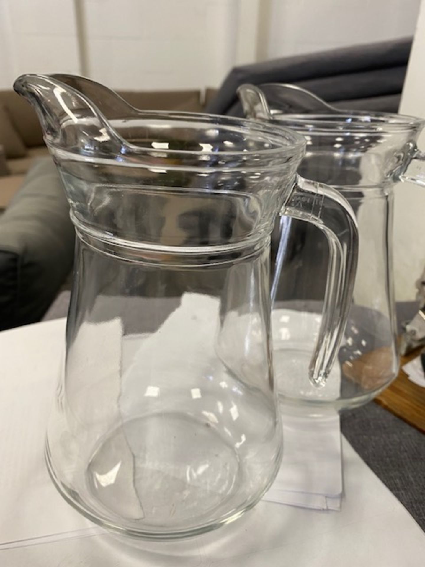 Lot 30. Glass Water Jugs