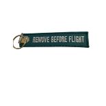 'Remove Before Flight' Green Keyring Tag