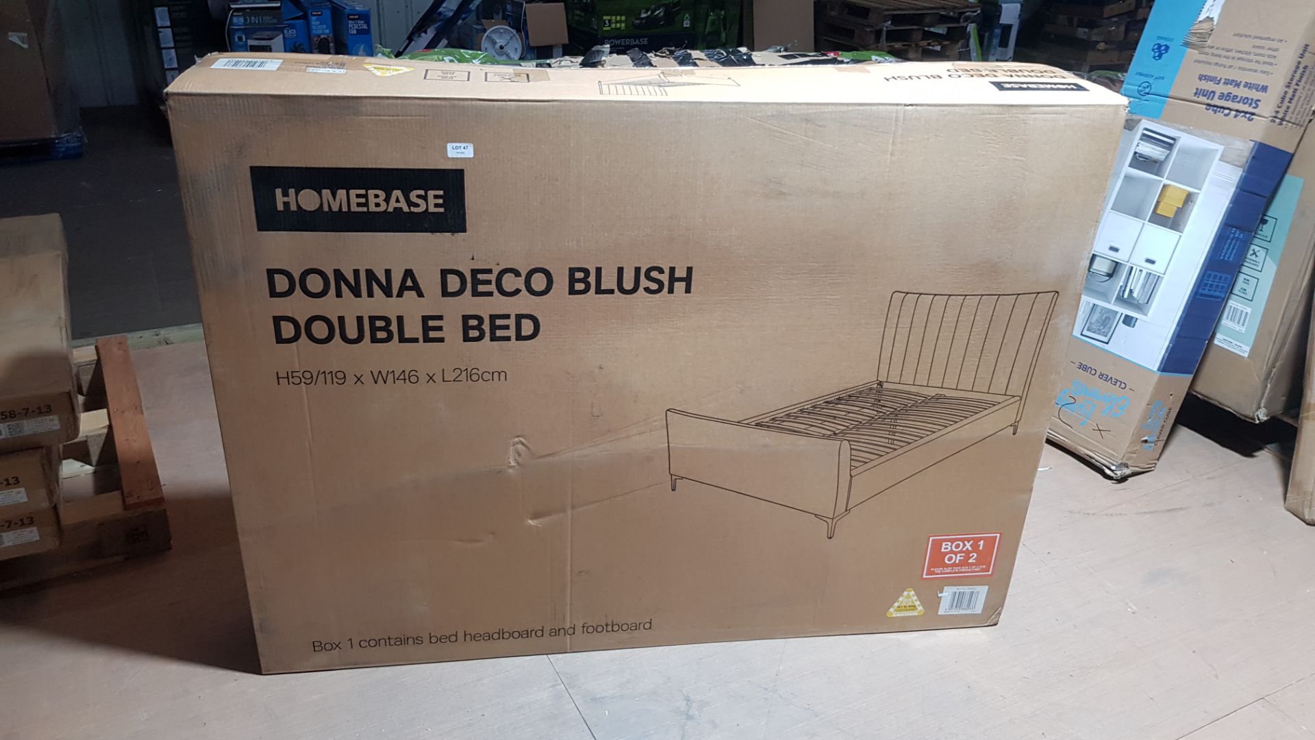 (47/Mez/P) Donna Deco Blush Double Bed Headboard And Footboard. (Sealed Box 1 Of 2 Appears As New...