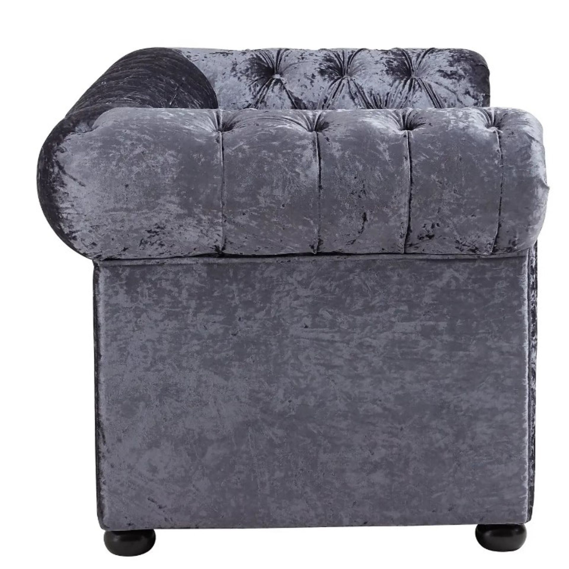 (4/Mez/P) RRP £625. Chesterfield Crushed Velvet 3 Seater Sofa Petrol Blue. (H750x D850x W2000mm).... - Image 4 of 11