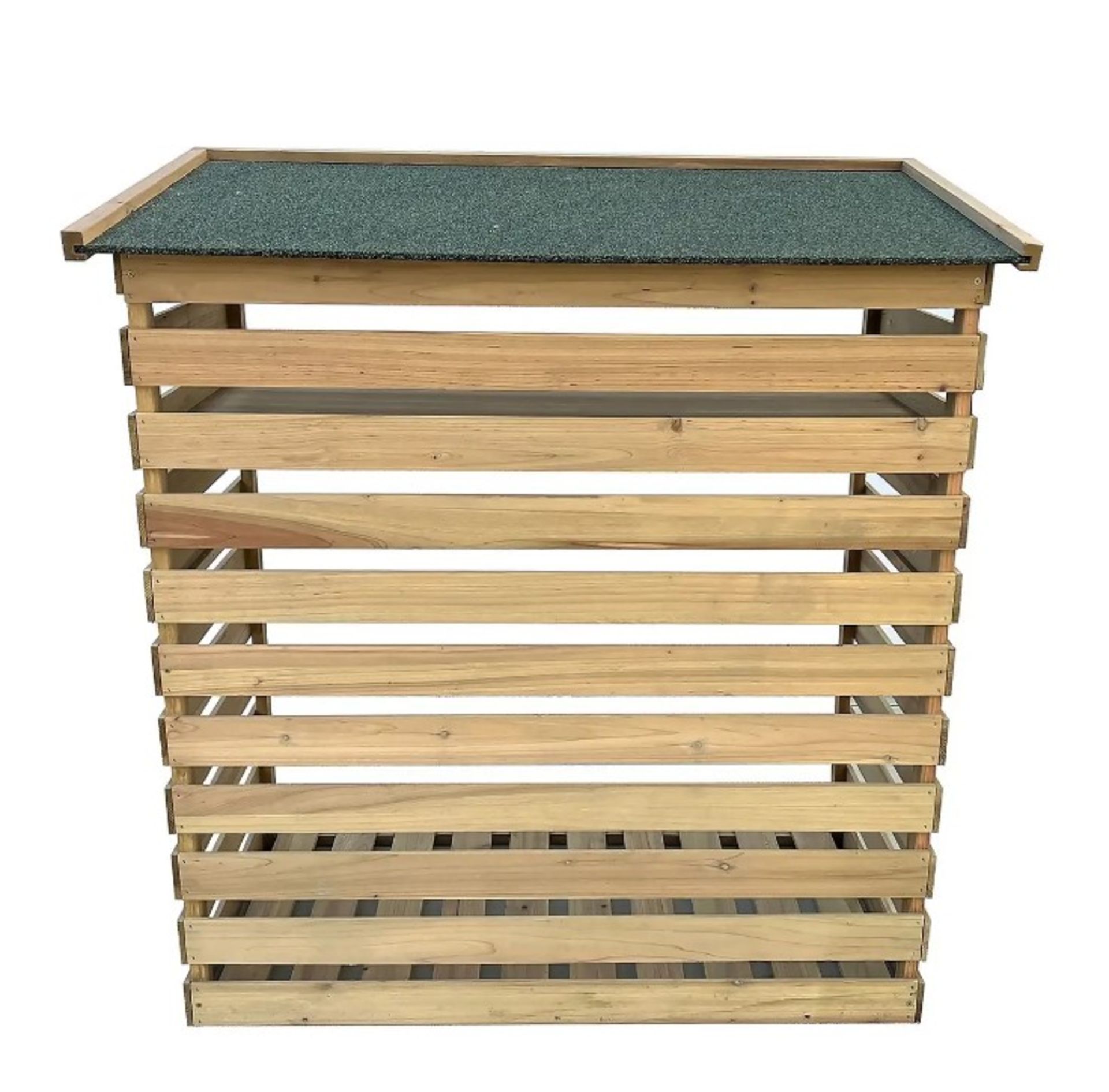 (46/Mez/P) RRP £95. Wooden Log Store (1.23 x 1.16M). Slatted Design To Ensure Logs Are Aired. Rai... - Image 6 of 7