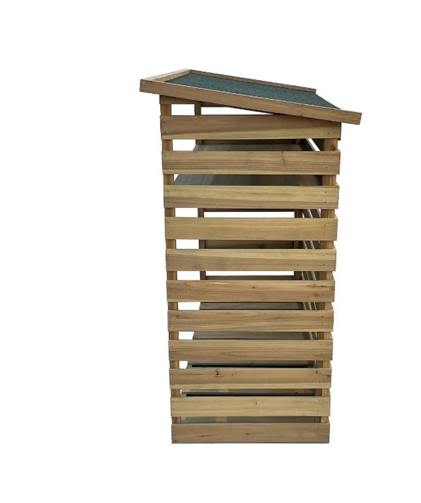 (46/Mez/P) RRP £95. Wooden Log Store (1.23 x 1.16M). Slatted Design To Ensure Logs Are Aired. Rai... - Image 5 of 7