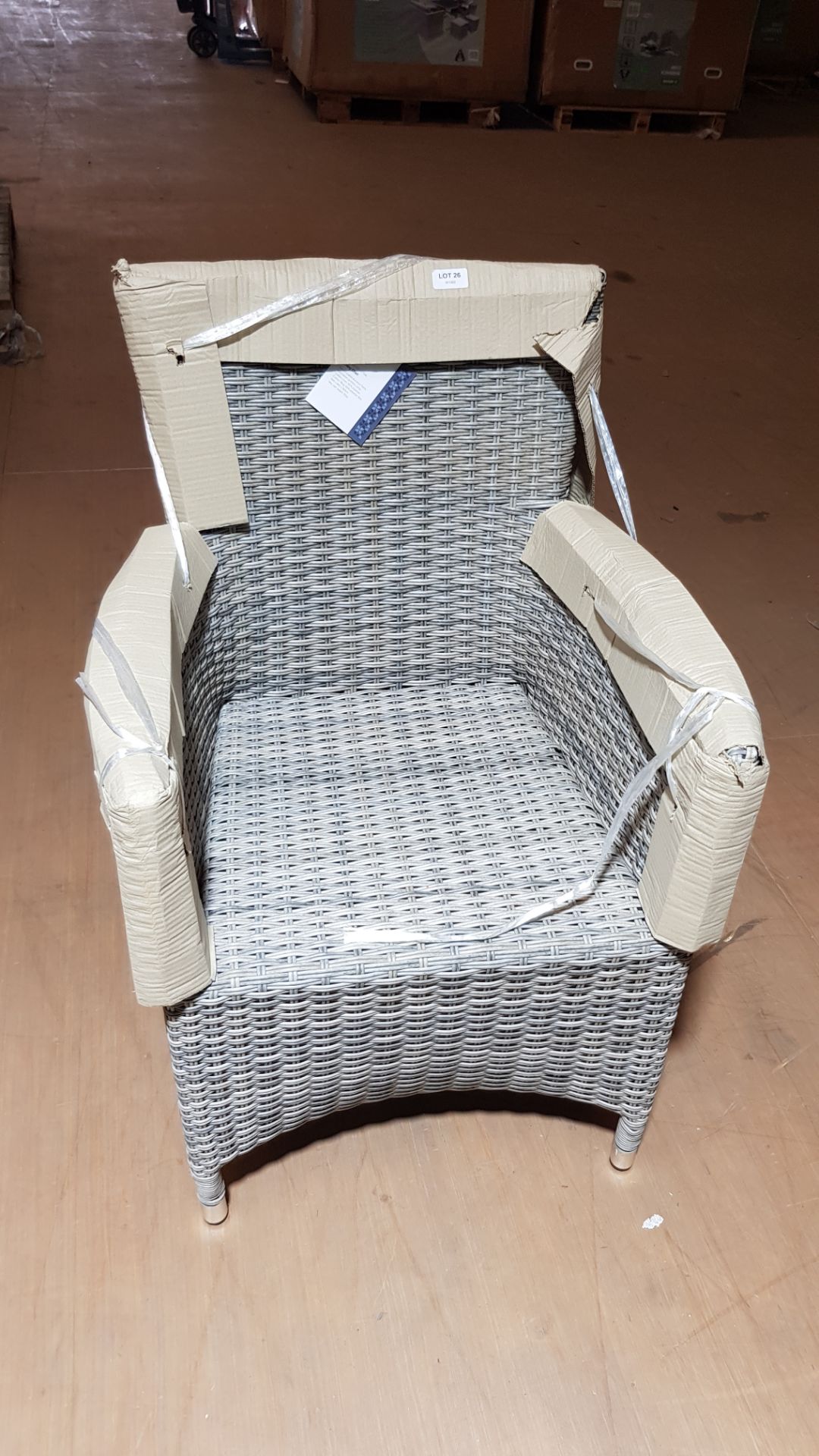 (26/Mez) RRP £100. Hartington Florence Collection Rattan Dining Chair With 1x Cushion. Dimensions... - Image 5 of 5