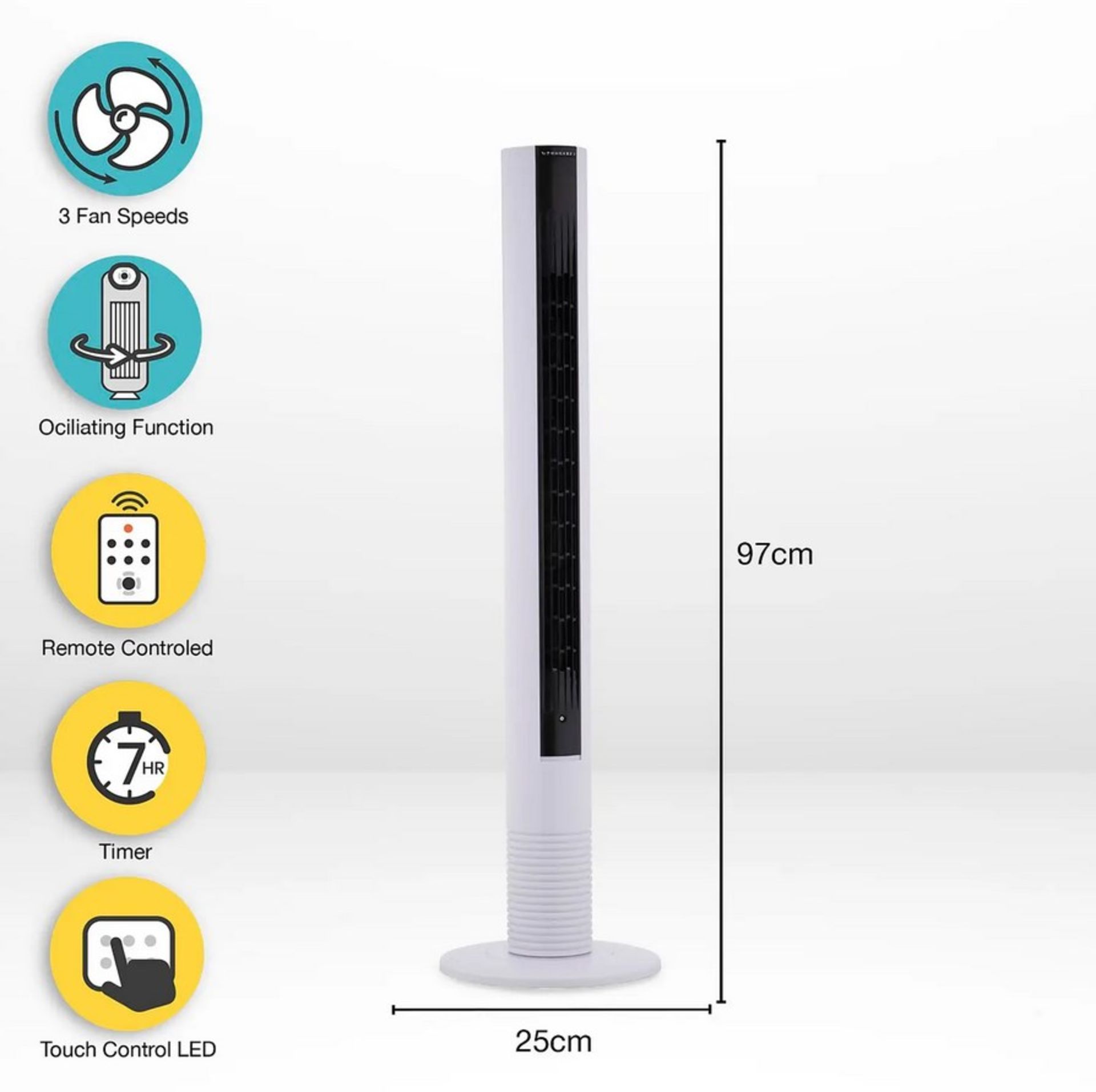 (97/7I) Lot RRP £120. 2x Arlec 38 Inch Digital Touch Screen Slimline Tower Fan White RRP £60 Each... - Image 2 of 3