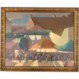 David W. Gunn ""The Fair"" Original Oil.