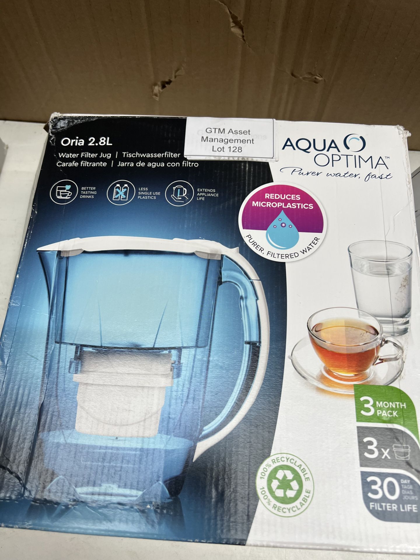 Aqua Optima Oria 2.8L Water Filter Jug. RRP £18.99 - GRADE U