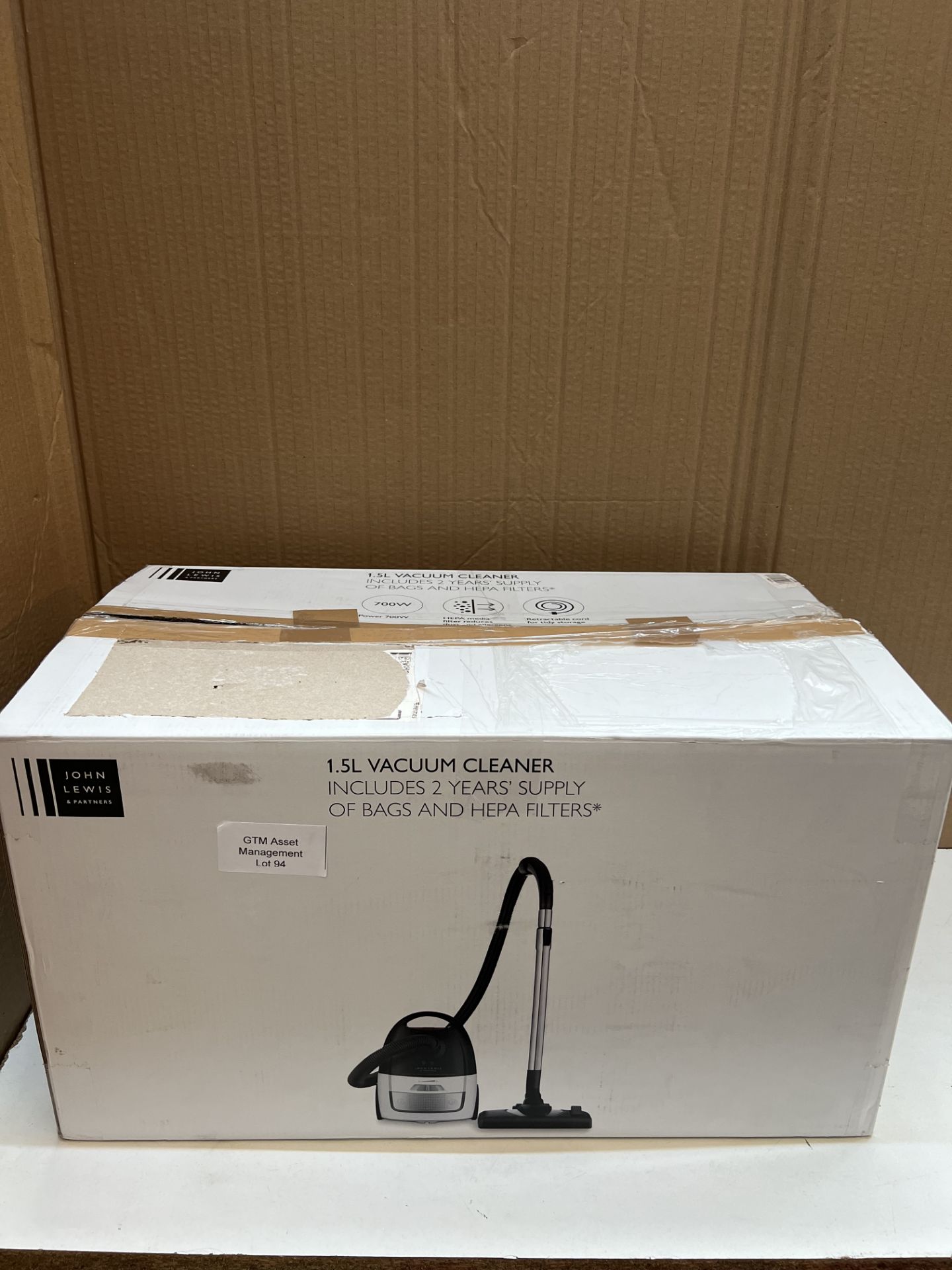 John Lewis 14C Bagged Cylinder Vacuum Cleaner. RRP £60 - GRADE U