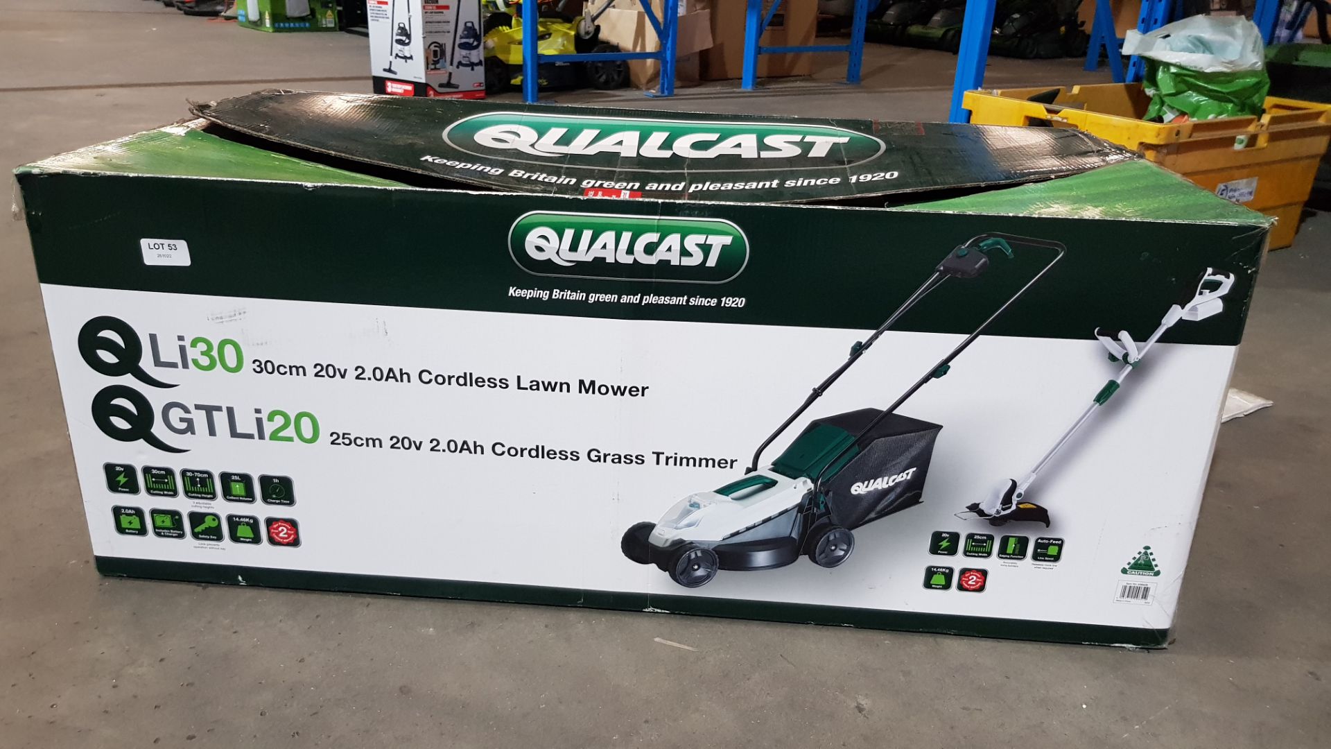 Title: (53/2L) RRP £150. Qualcast Qli 30 30cm 20V 2.0Ah Cordless Lawn Mower & 1x Qualcast QGTLi 20 - Image 2 of 10