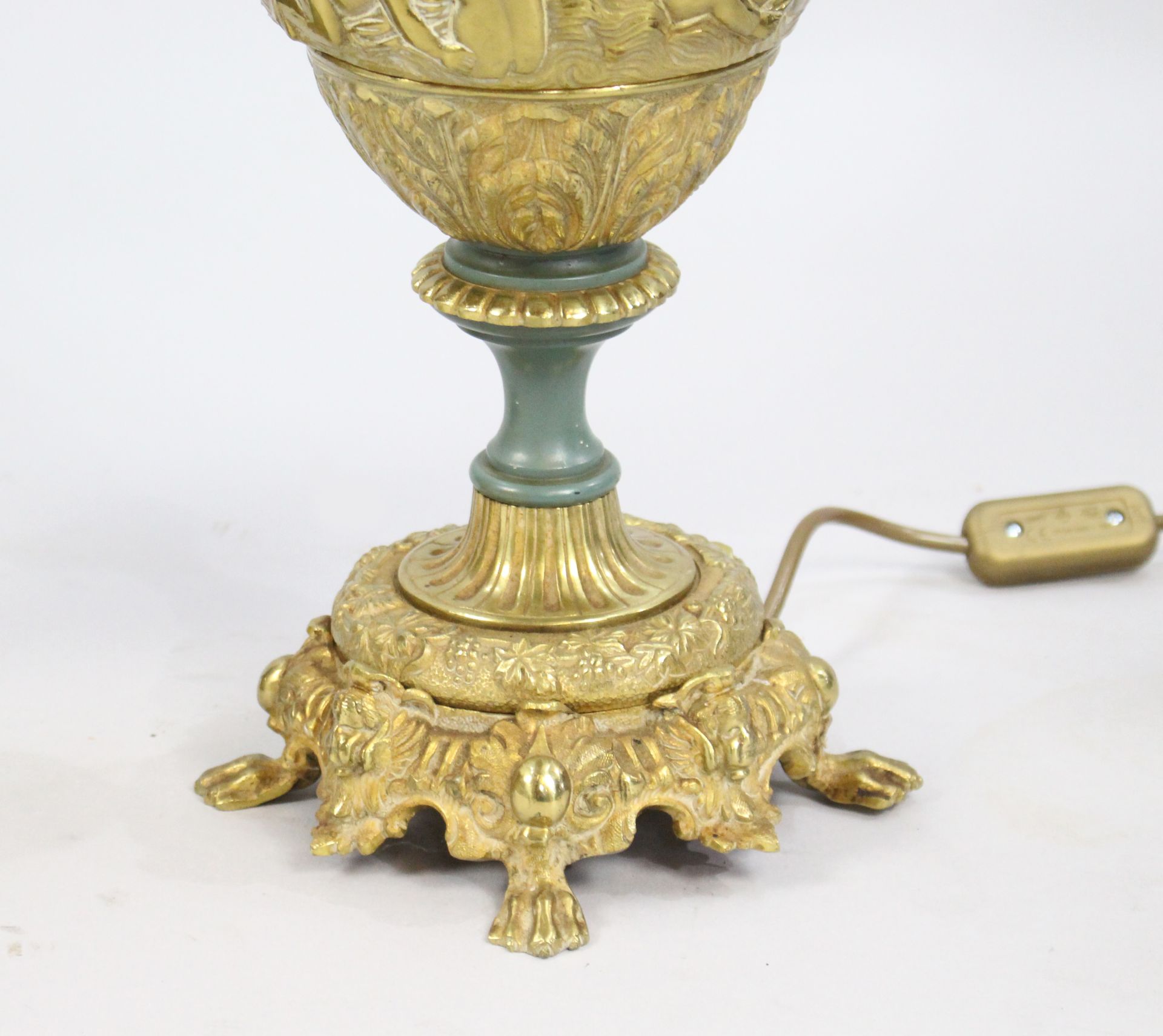 Pair of Antique Ormolu Ewer Form Table Lamps - Image 2 of 2