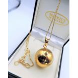 Italian 14k Gold on Sterling Silver Ball Pendant Necklace