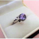 Sterling Silver Amethyst Ring New with Gift Pouch
