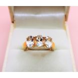 Gold on Sterling Silver 3ct White Sapphire Ring New with Gift Box