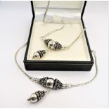 Artisan Sterling Silver Necklace and Bracelet Set