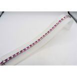 Sterling Silver Pink & White Tourmaline Tennis Bracelet 58 x 3mm Gemstones New with Gift Box
