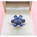 Sterling Silver 4ct Blue Sapphire Ring New with Gift Box
