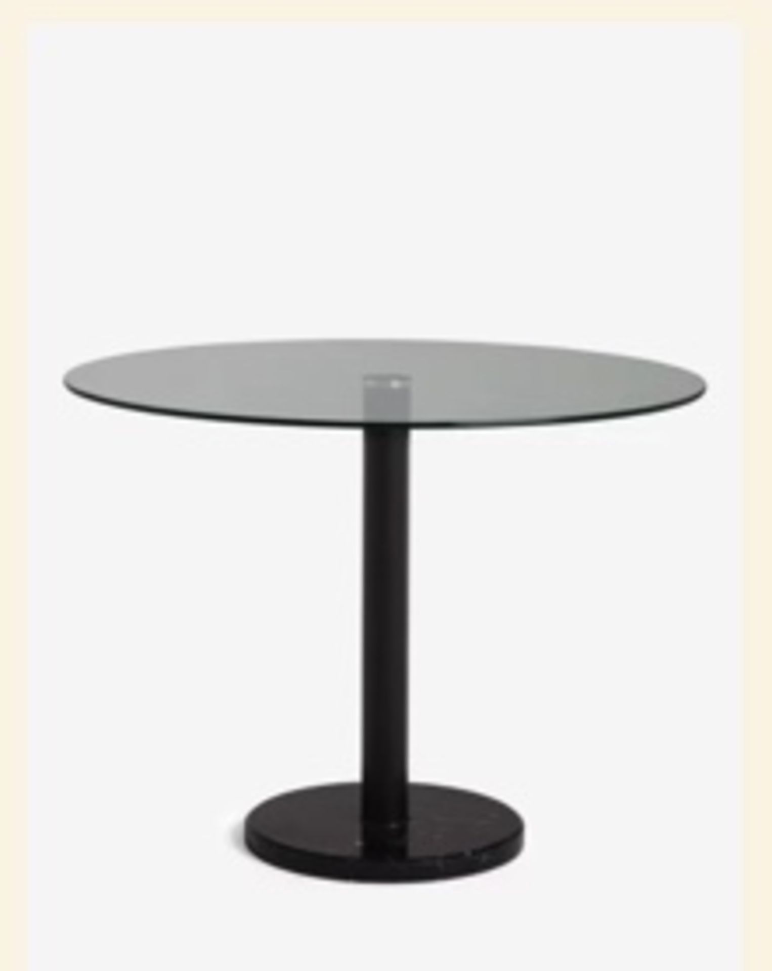 John Lewis ANYDAY Enzo 4 Seater Glass Round Dining Table, Black Marble RRP £199