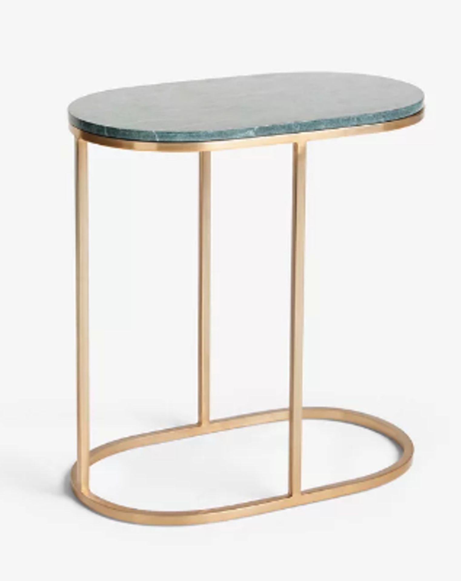 Item Description - John Lewis Link Marble Sofa Side Table, Green/Brass - Stock Number - 86...