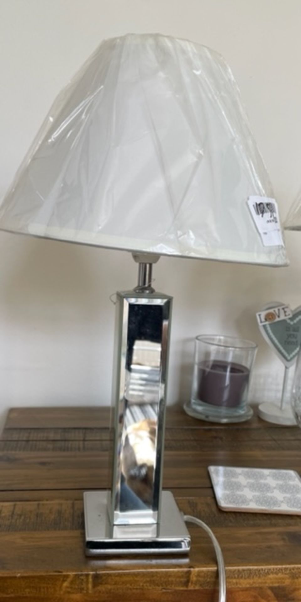 Brand New Mirrored Table Lamp Or Bedside Lamp - Image 2 of 2