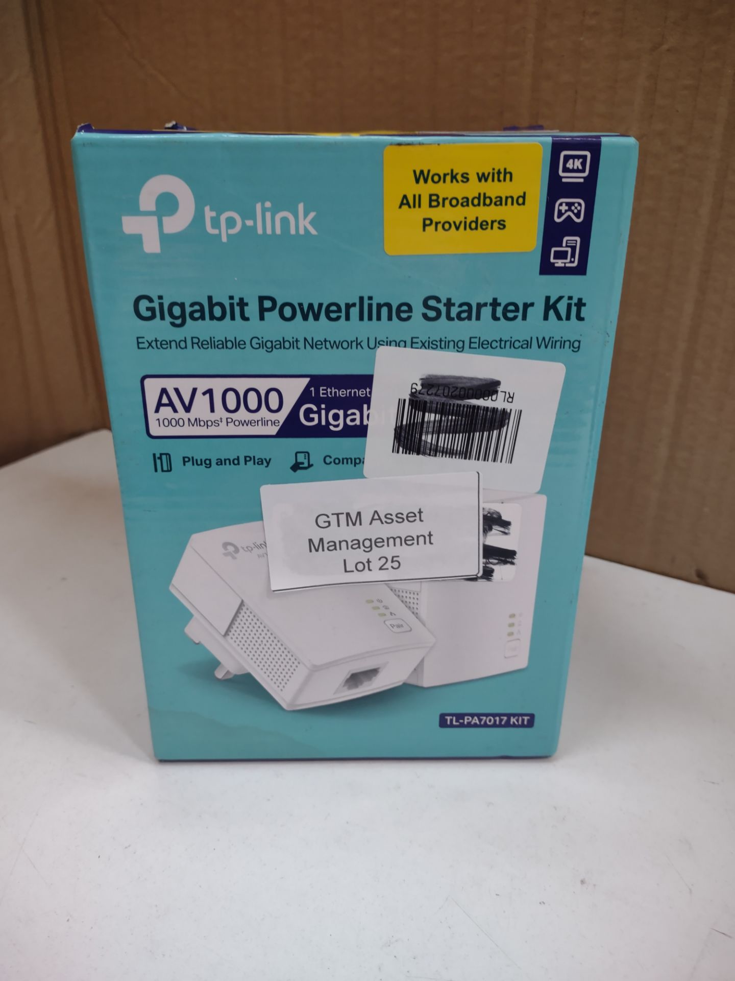 TP-Link TL-PA717 KIT 1-Port Gigabit Powerline Starter Kit. RRP £39.99 - GRADE U