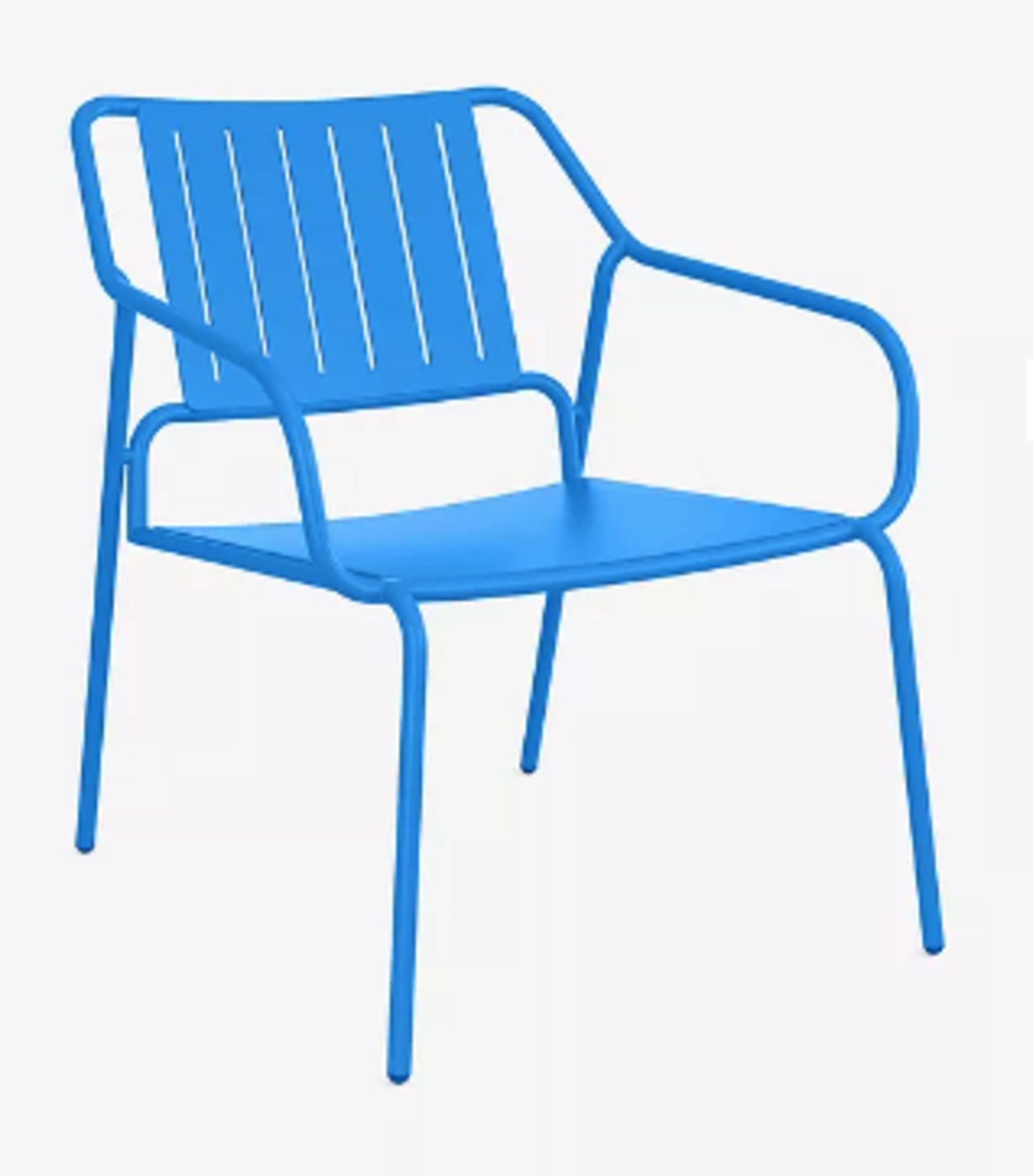 Item Description - John Lewis ANYDAY Brights Metal Garden Lounge Chair, Directoire Blue - Sto...